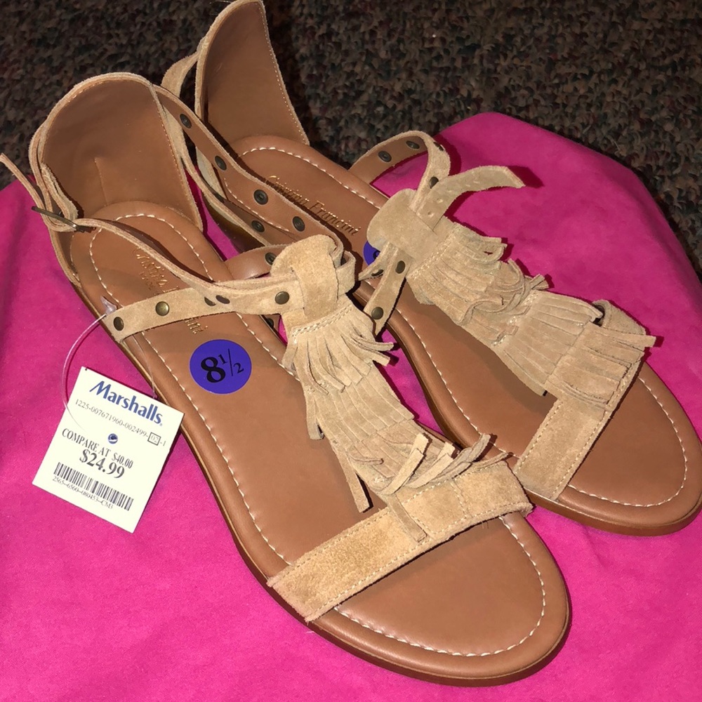 Tan/tasseled sandals